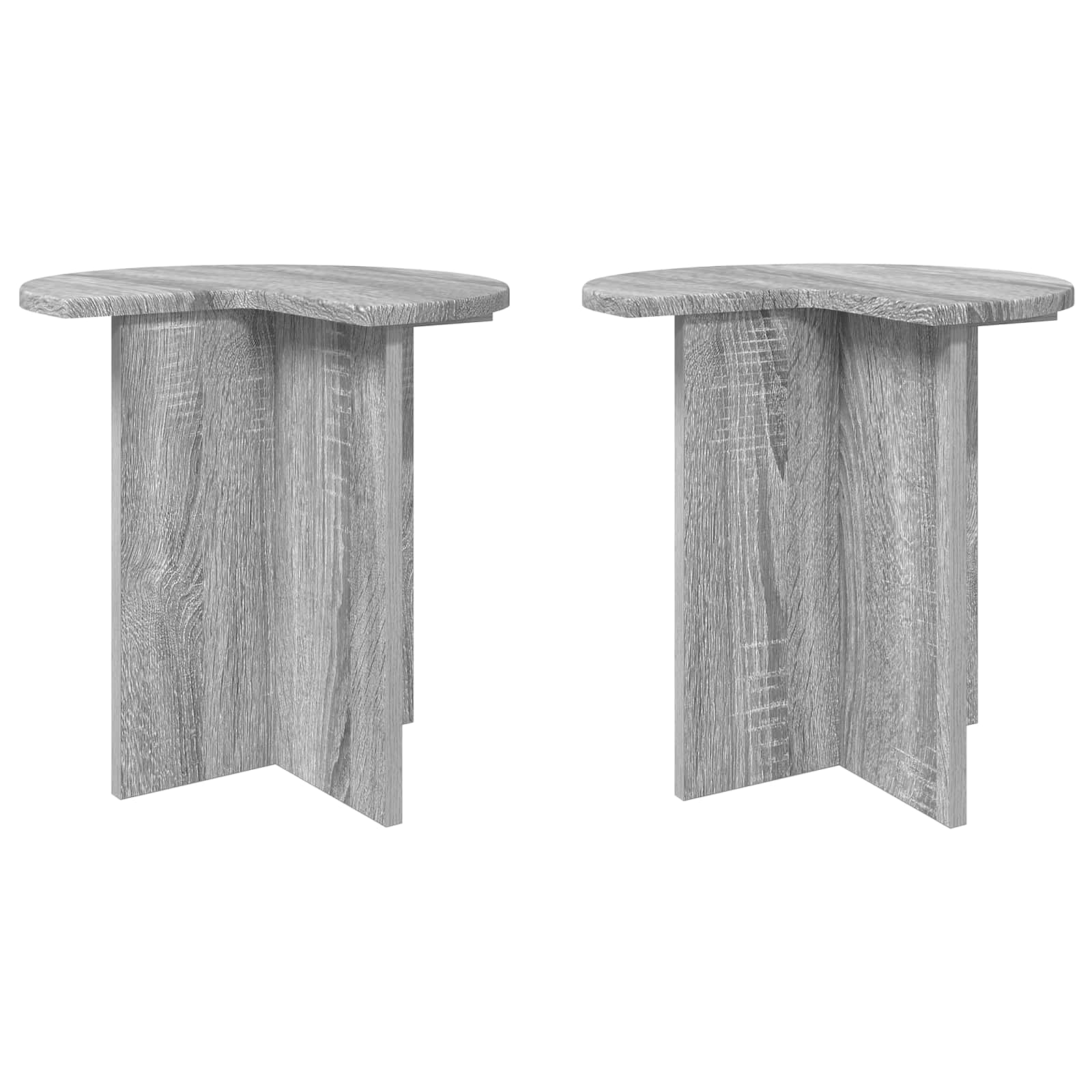 vidaXL Stolik boczny z przechowywaniem 2 pcs Szary Sonoma Ø 39 x 38 cm