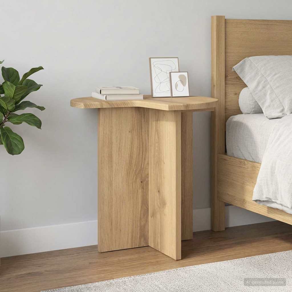 vidaXL Stolik boczny Dąb artisan Ø 39 x 38 cm Drewno inżynieryjne