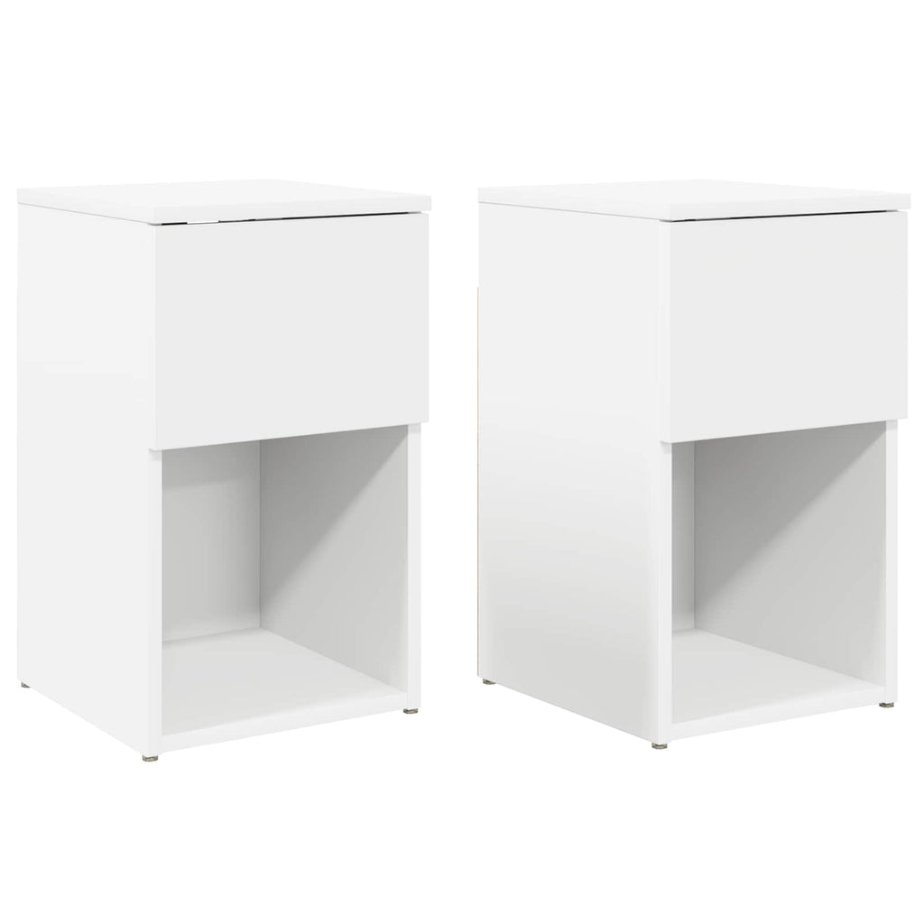 vidaXL Szafka pod łóżko 2 pcs Biały 29 x 31,5 x 49 cm