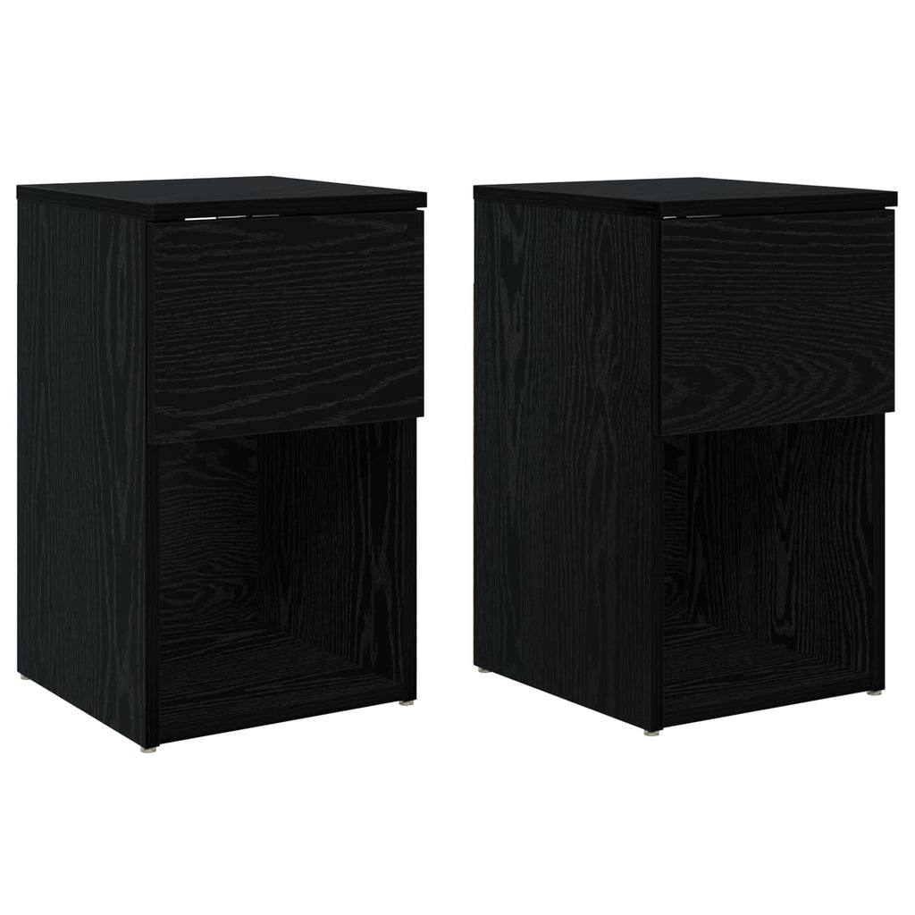 vidaXL Szafka pod łóżko 2 pcs Czarny dąb 29 x 31,5 x 49 cm