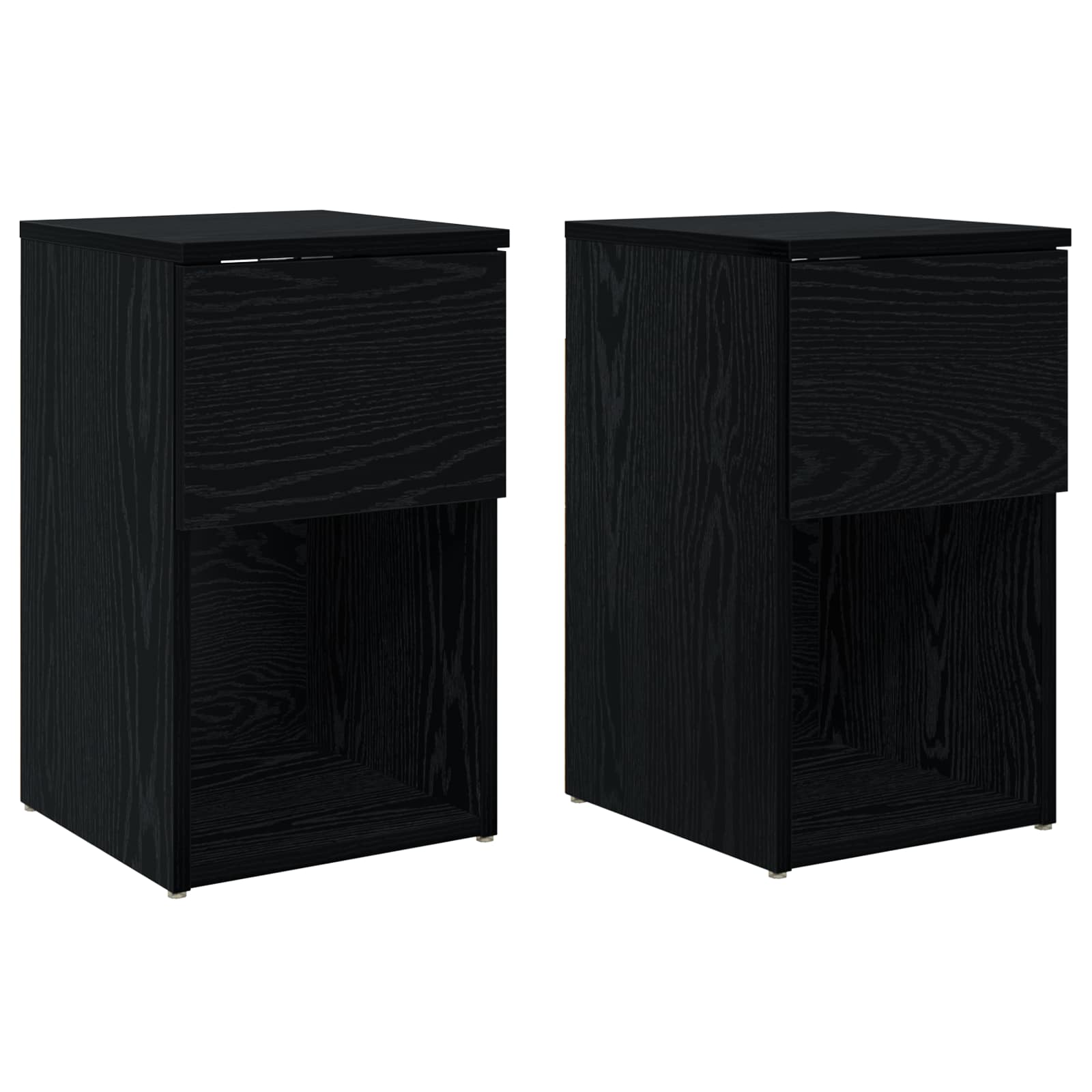 vidaXL Szafka pod łóżko 2 pcs Czarny dąb 29 x 31,5 x 49 cm