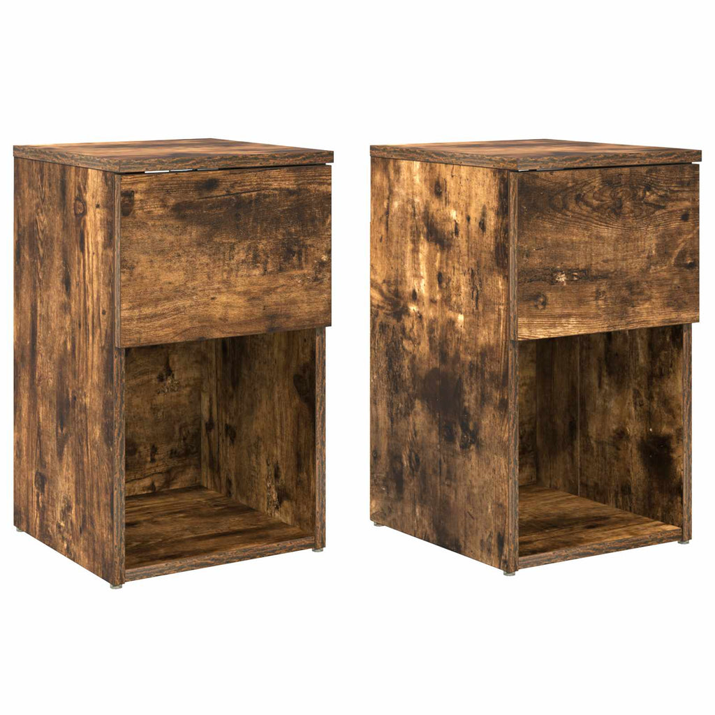 vidaXL Szafka pod łóżko 2 pcs Dąb wędzony 29 x 31,5 x 49 cm