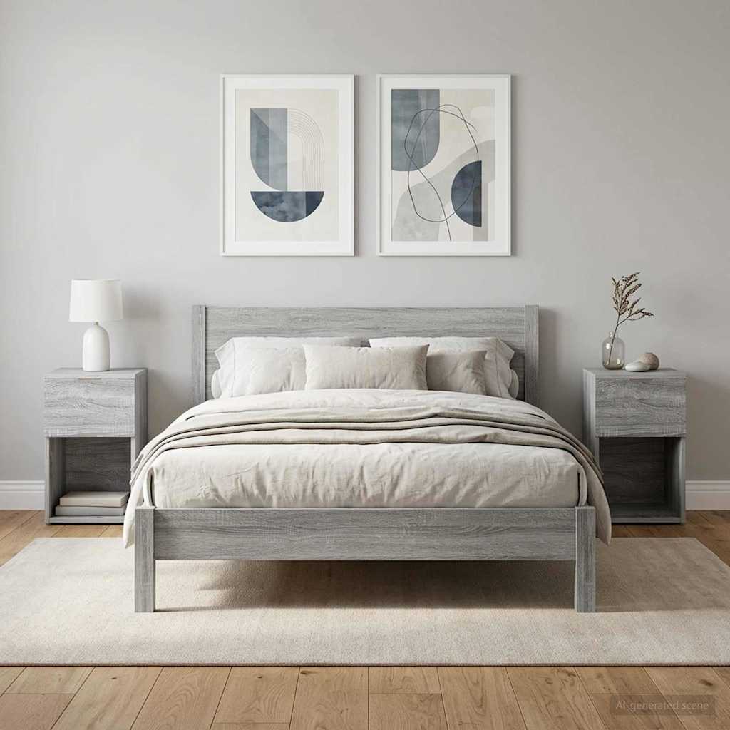 vidaXL Szafka pod łóżko 2 pcs Szary Sonoma 29 x 31,5 x 49 cm