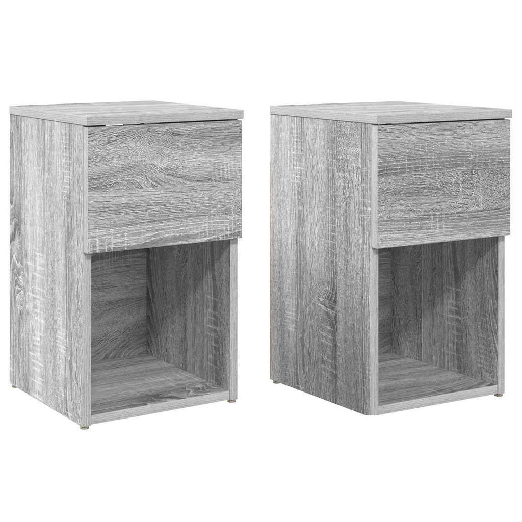 vidaXL Szafka pod łóżko 2 pcs Szary Sonoma 29 x 31,5 x 49 cm