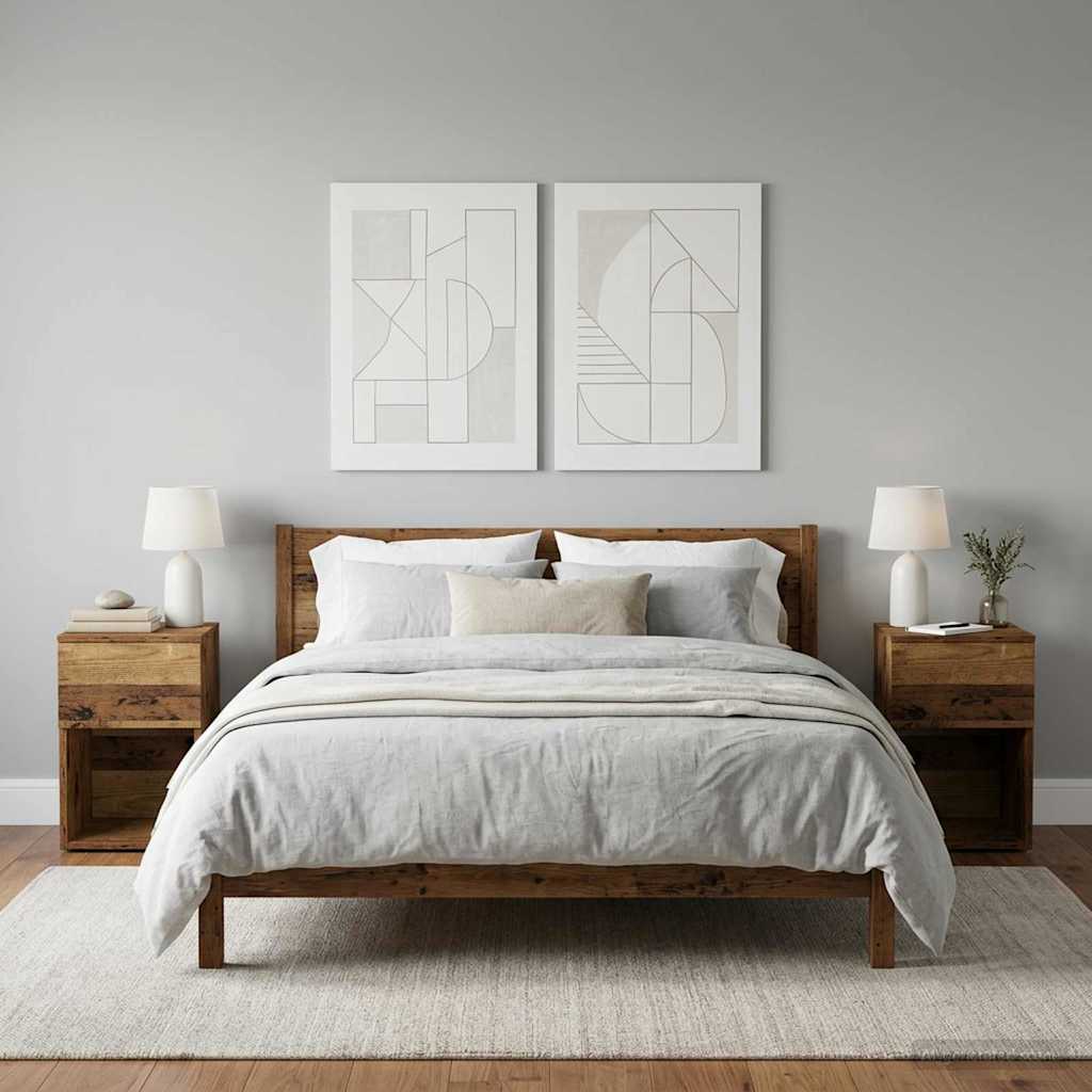 vidaXL Szafka pod łóżko 2 pcs Stare drewno 29 x 31,5 x 49 cm