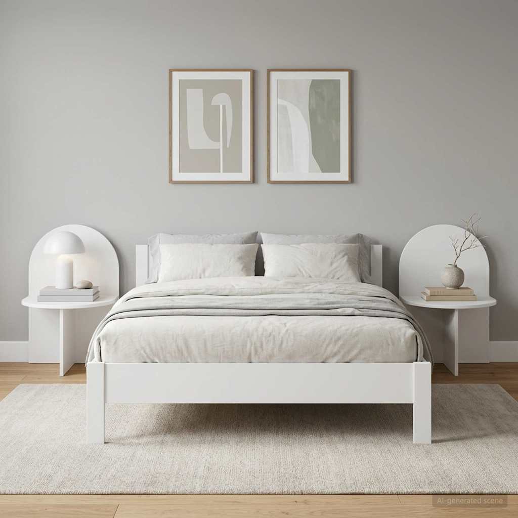 vidaXL Stolik nocny 2 pcs Biały 48 x 49 x 65 cm Drewno inżynieryjne