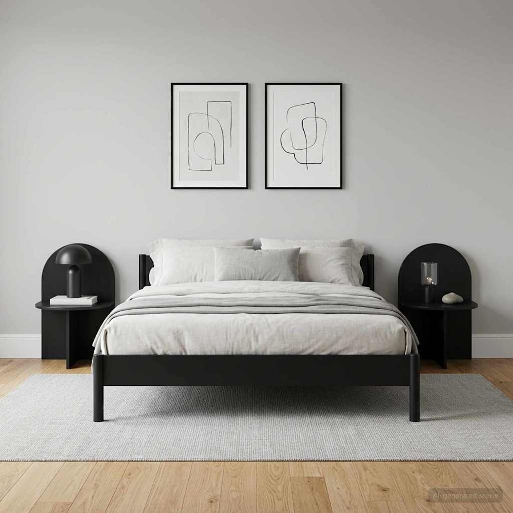 vidaXL Stolik nocny 2 pcs Czarny dąb 48 x 49 x 65 cm