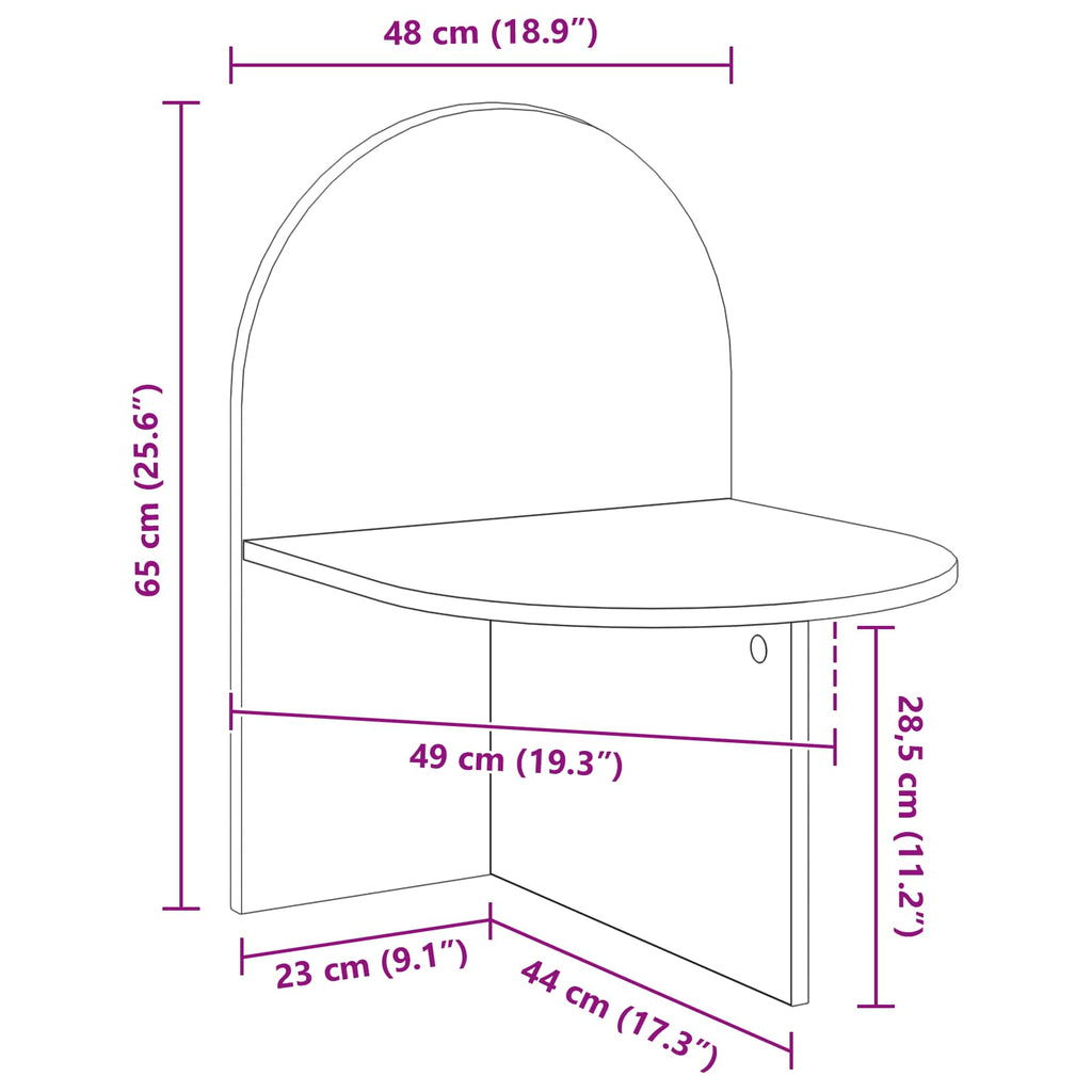 vidaXL Stolik nocny 2 pcs Czarny dąb 48 x 49 x 65 cm