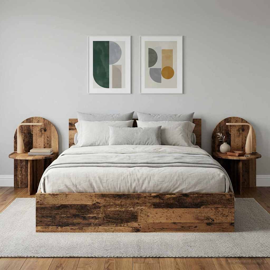 vidaXL Stolik nocny 2 pcs Stare drewno 48 x 49 x 65 cm
