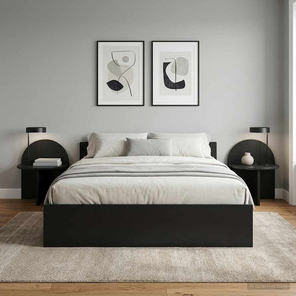 vidaXL Stolik nocny 2 pcs Czarny dąb 40 x 35,5 x 45,5 cm