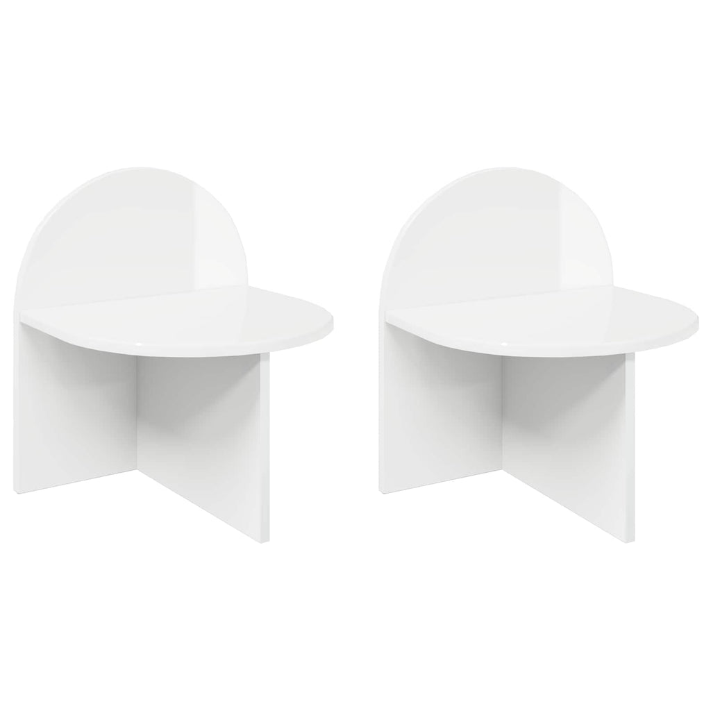vidaXL Stolik nocny 2 pcs Biały wysoki połysk 40 x 35,5 x 45,5 cm