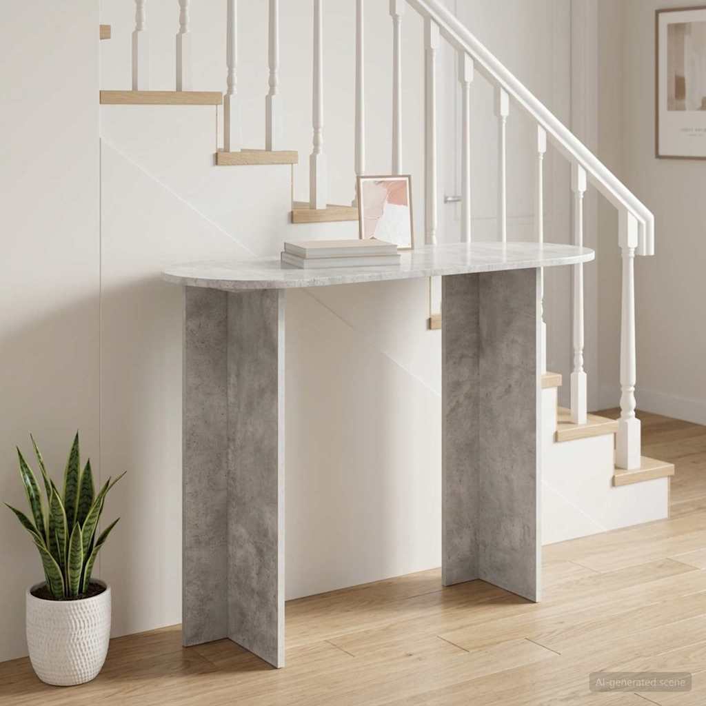vidaXL Konsola Betonowy szary 100 x 39,5 x 75 cm Drewno inżynieryjne
