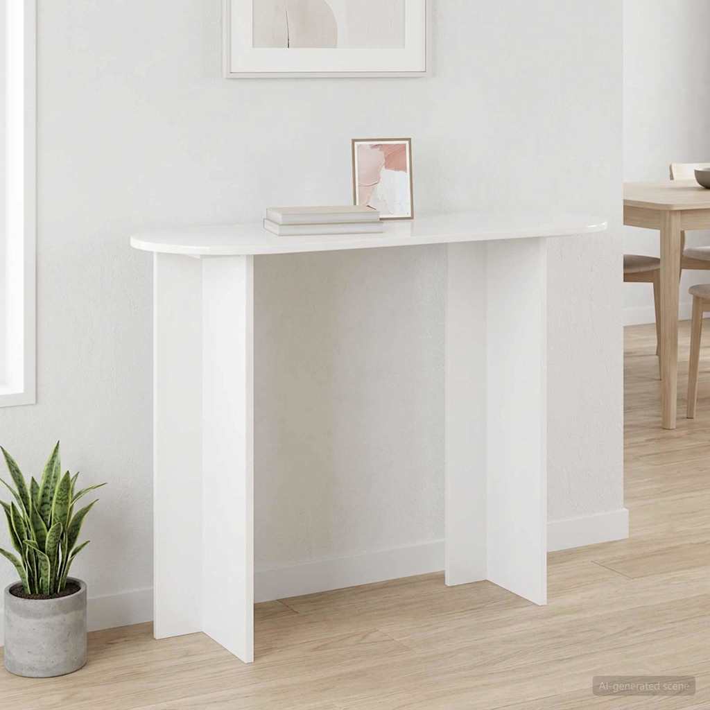 vidaXL Konsola Biały wysoki połysk 100 x 39,5 x 75 cm