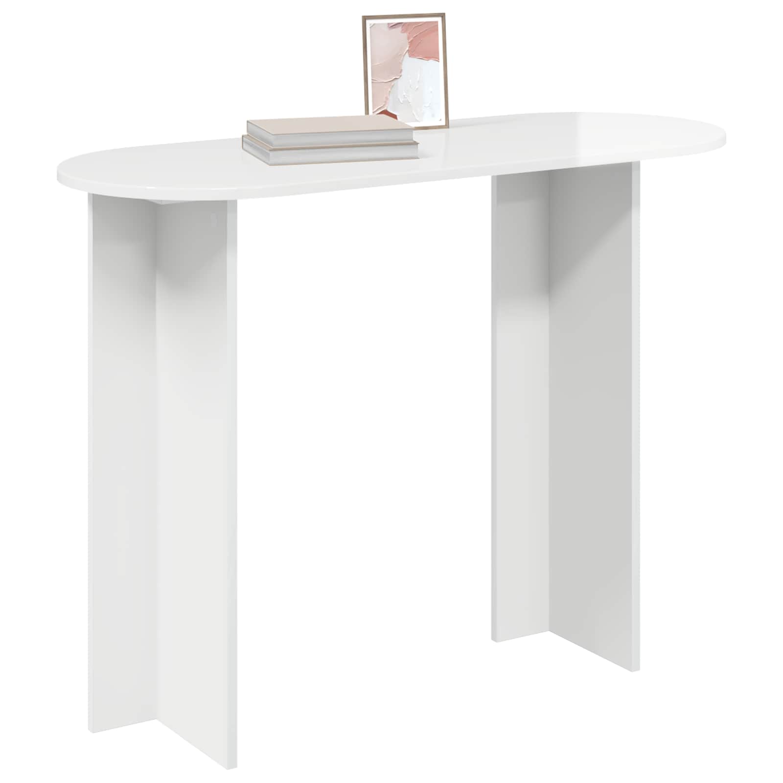 vidaXL Konsola Biały wysoki połysk 100 x 39,5 x 75 cm