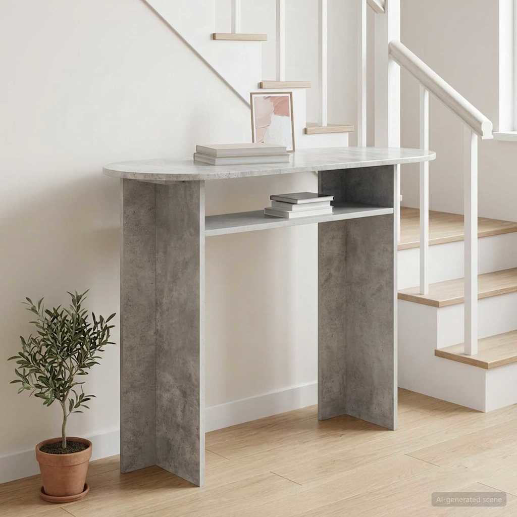 vidaXL Konsola Betonowy szary 100 x 39,5 x 75 cm Drewno inżynieryjne