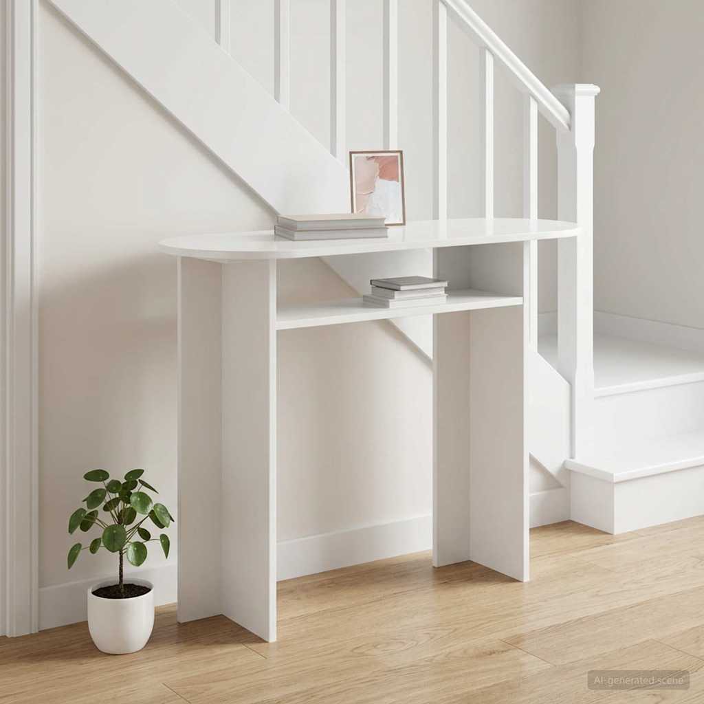 vidaXL Konsola Biały wysoki połysk 100 x 39,5 x 75 cm