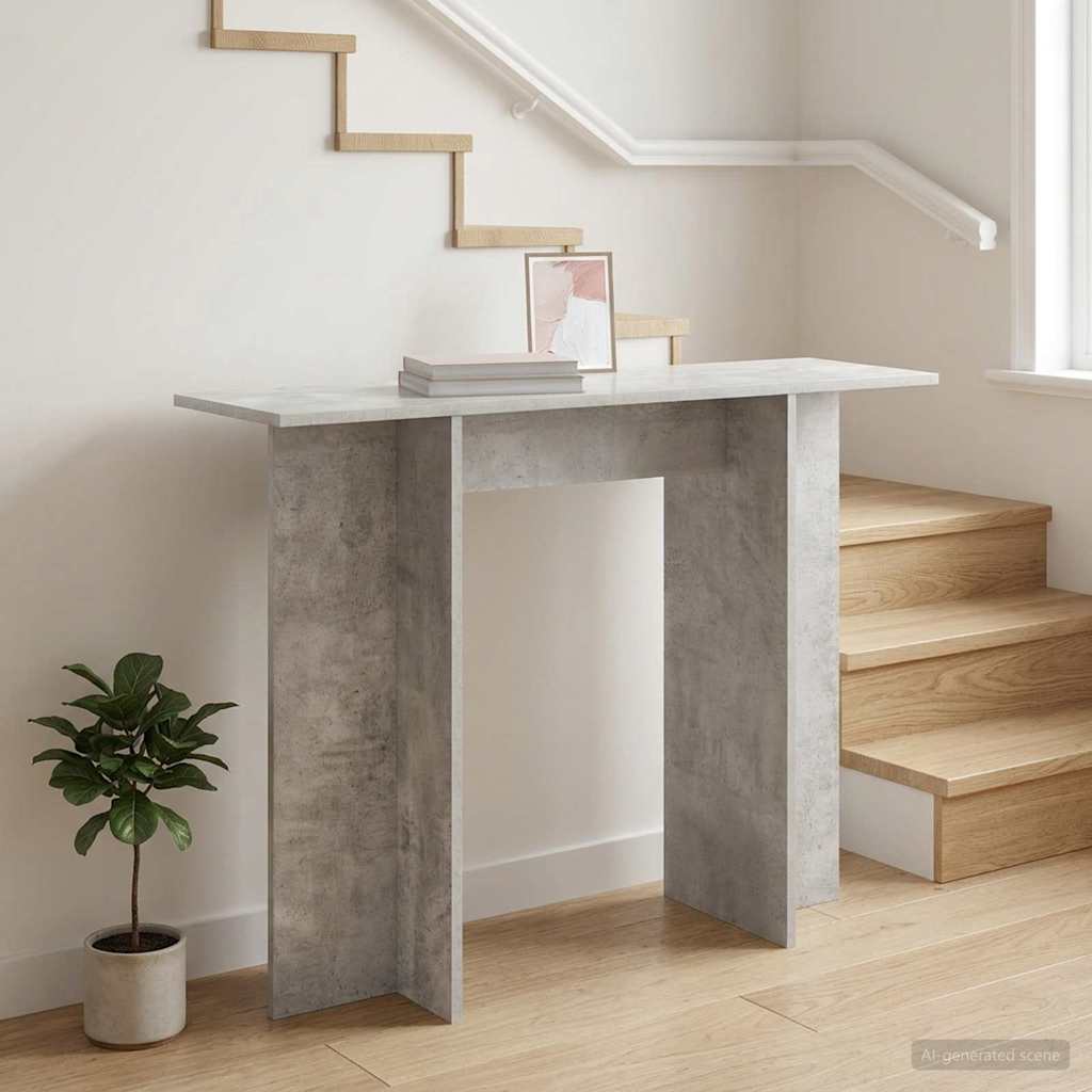 vidaXL Konsola Betonowy szary 100 x 30 x 75 cm Drewno inżynieryjne