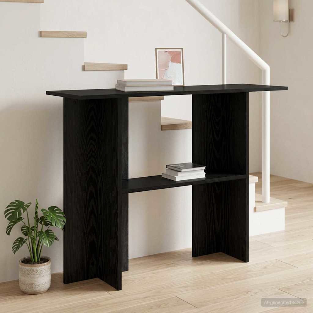 vidaXL Konsola Czarny dąb 100 x 30 x 75 cm Drewno inżynieryjne