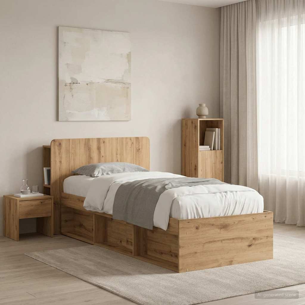 vidaXL Szafka z zagłówkiem Dąb artisan 80 cm Drewno inżynieryjne