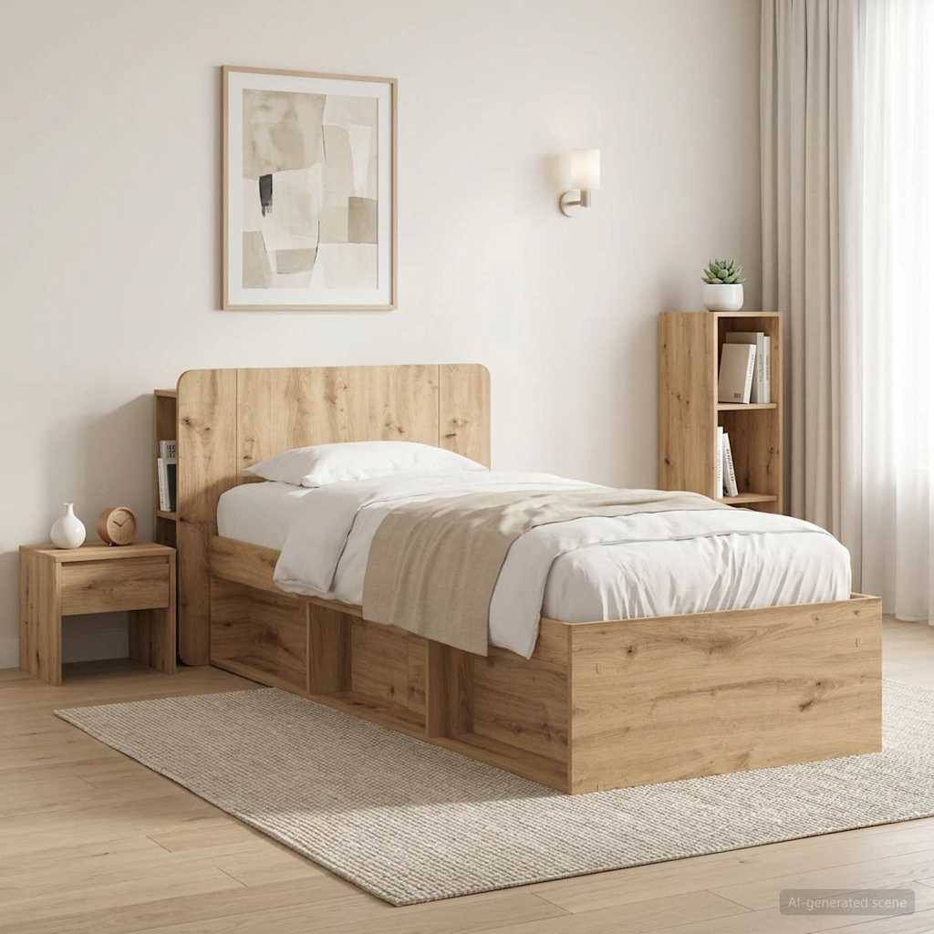 vidaXL Szafka z zagłówkiem Dąb artisan 100 cm Drewno inżynieryjne