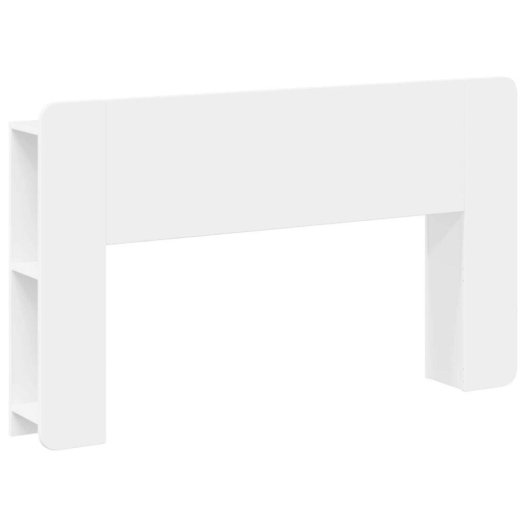 vidaXL Szafka z zagłówkiem z przechowywaniem Biały 135 x 18,5 x 80 cm