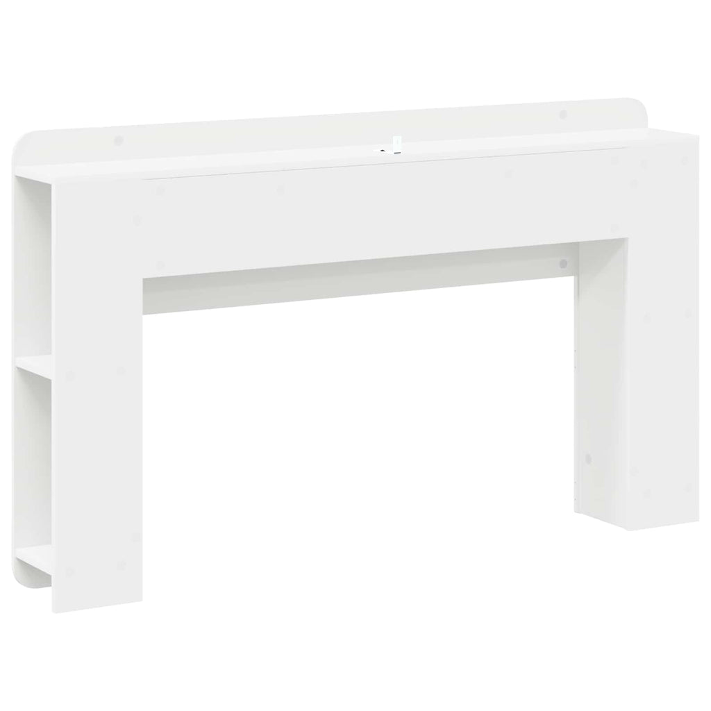 vidaXL Szafka z zagłówkiem z przechowywaniem Biały 135 x 18,5 x 80 cm