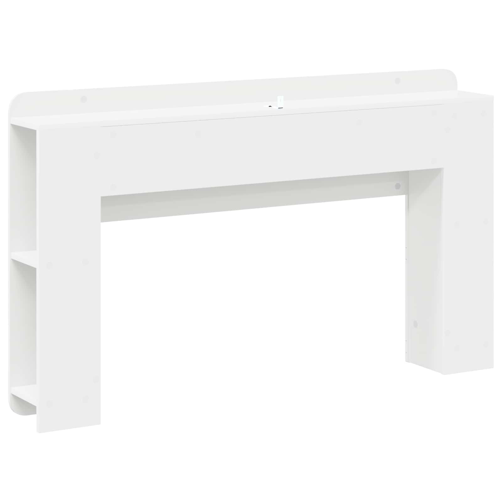 vidaXL Szafka z zagłówkiem z przechowywaniem Biały 135 x 18,5 x 80 cm