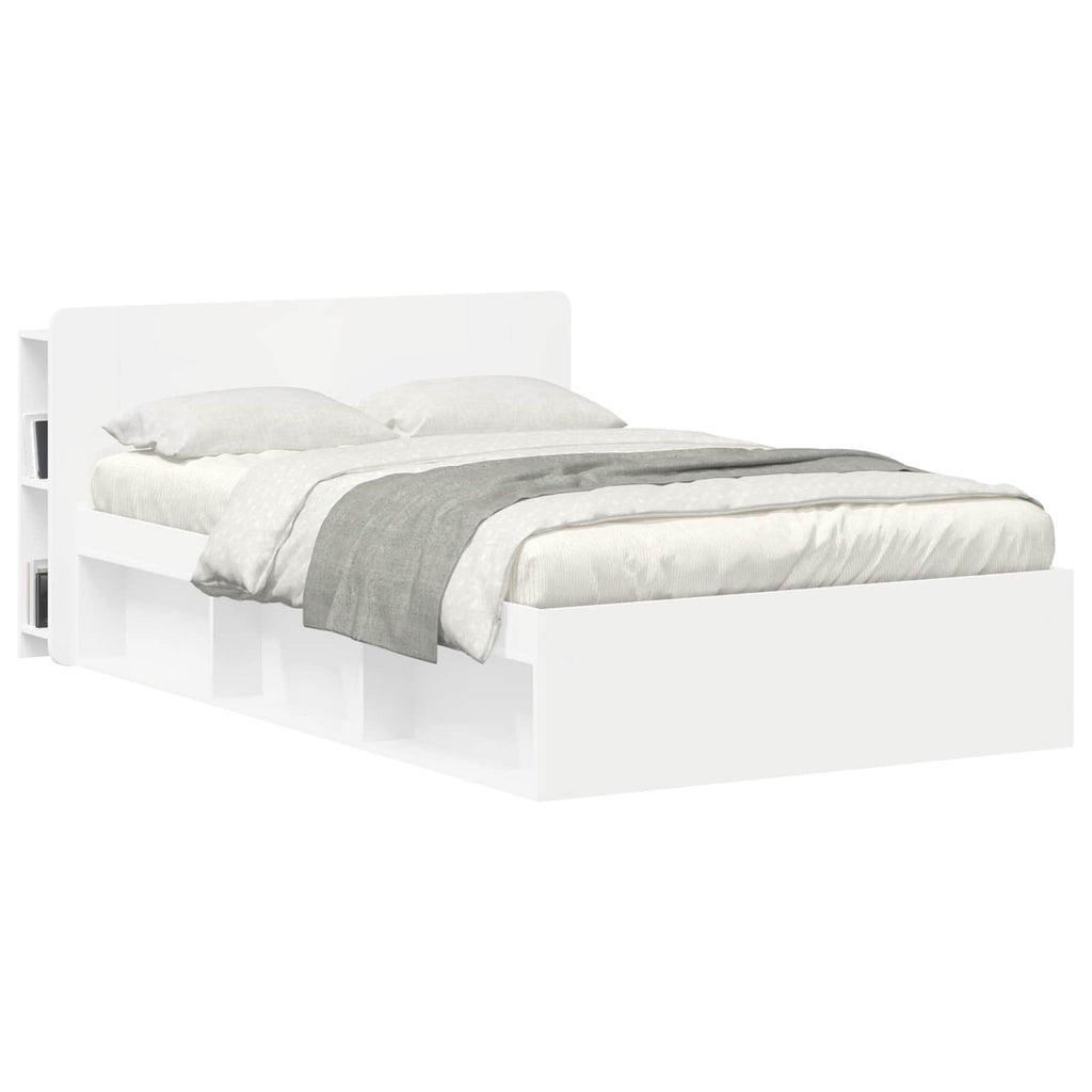 vidaXL Szafka z zagłówkiem z przechowywaniem Biały 135 x 18,5 x 80 cm