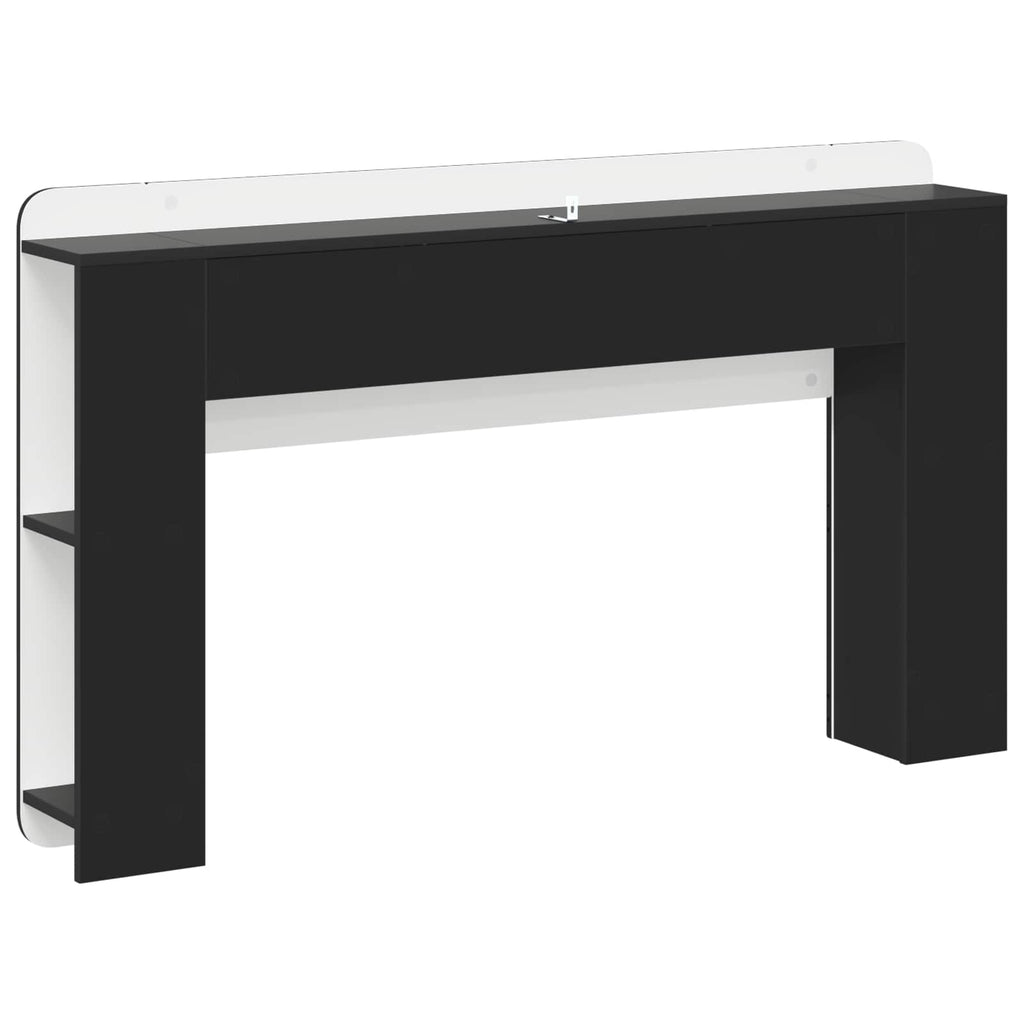 vidaXL Szafka z zagłówkiem z przechowywaniem Czarny 135 x 18,5 x 80 cm