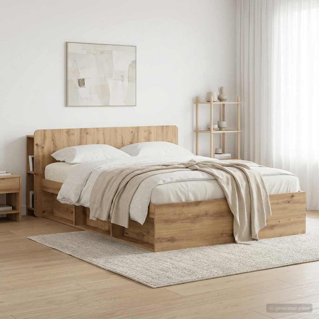 vidaXL Szafka z zagłówkiem Dąb artisan 160 cm Drewno inżynieryjne