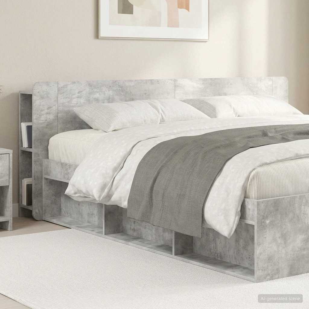 vidaXL Szafka z zagłówkiem Betonowy szary Drewno inżynieryjne