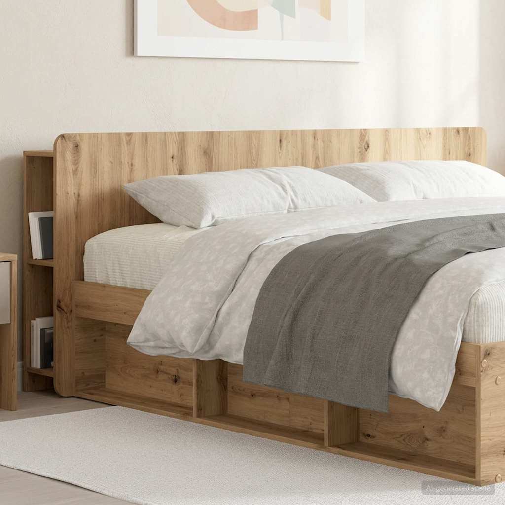 vidaXL Szafka z zagłówkiem Dąb artisan 200 cm Drewno inżynieryjne
