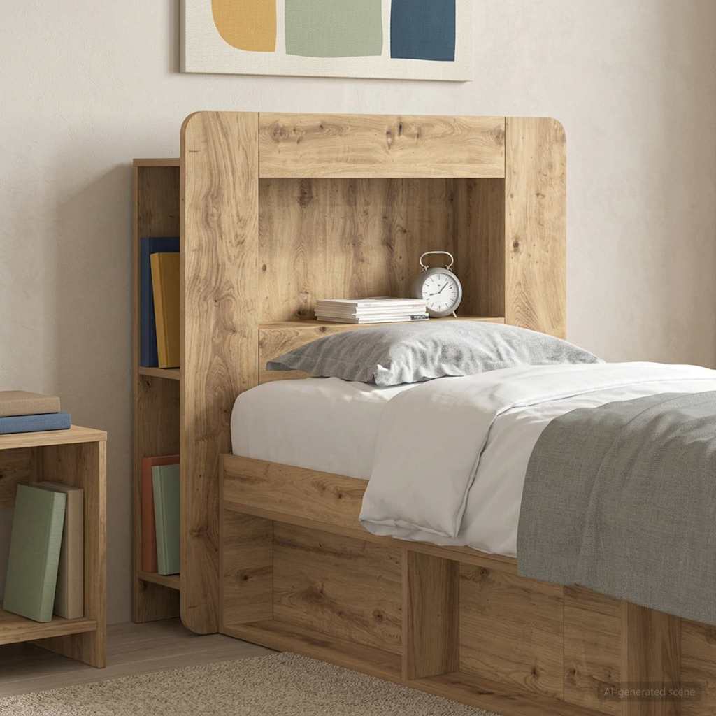 vidaXL Szafka z zagłówkiem Dąb artisan 80 cm Drewno inżynieryjne