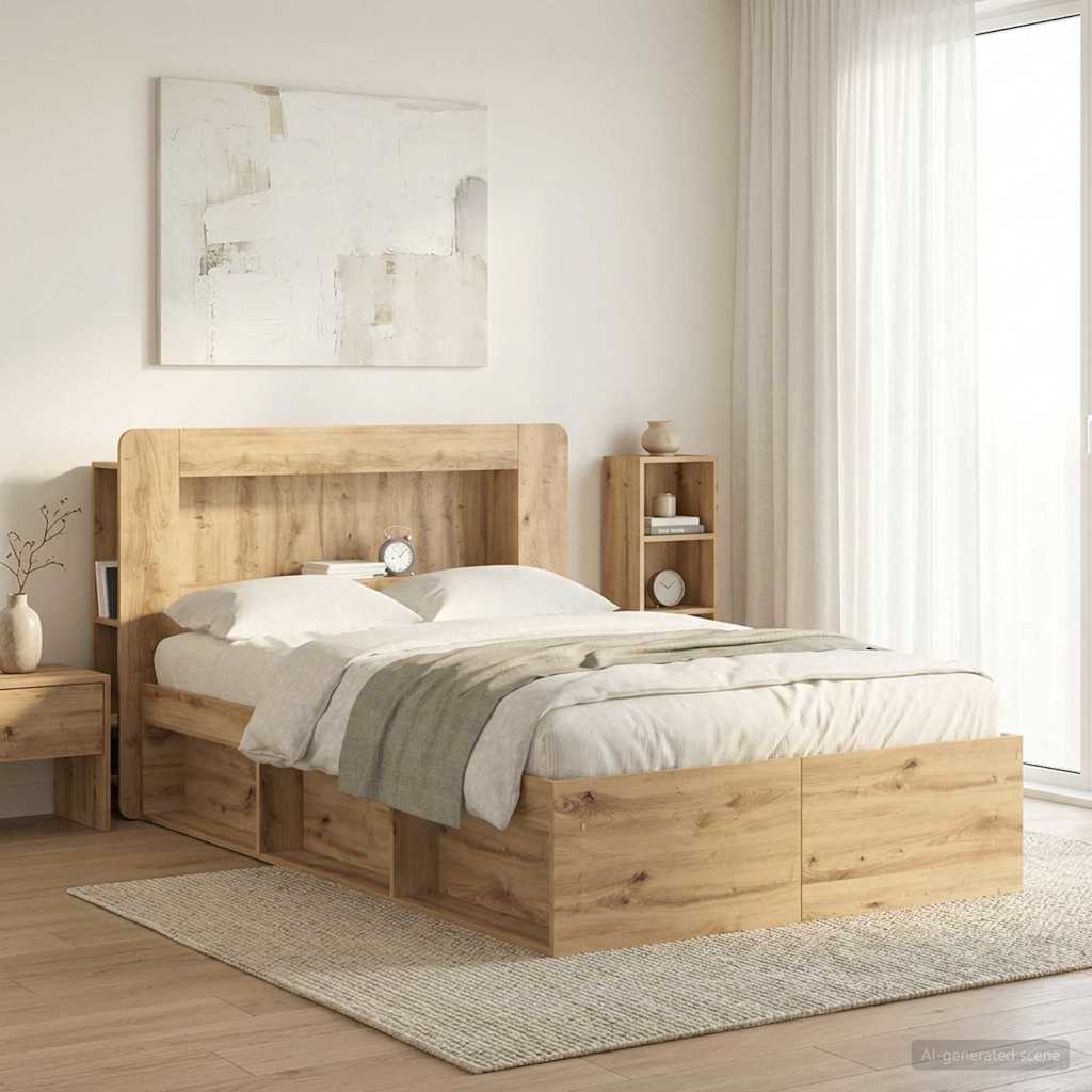 vidaXL Szafka z zagłówkiem Dąb artisan 100 cm Drewno inżynieryjne