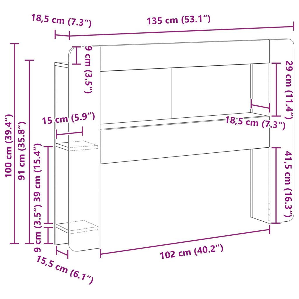 vidaXL Szafka z zagłówkiem Stare drewno Drewno inżynieryjne