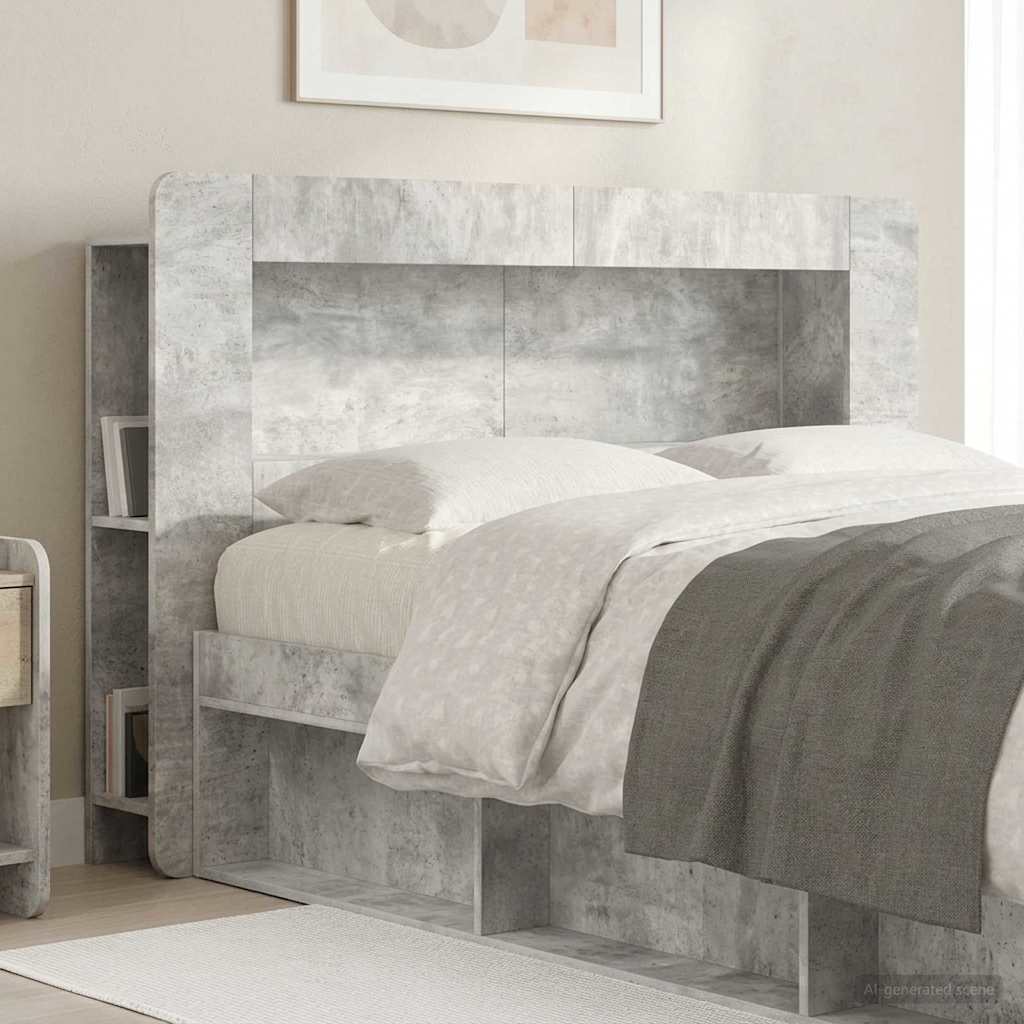 vidaXL Szafka z zagłówkiem Betonowy szary Drewno inżynieryjne