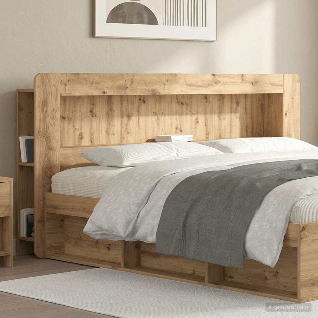 vidaXL Szafka z zagłówkiem Dąb artisan 200 cm Drewno inżynieryjne