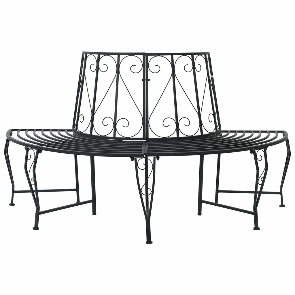 vidaXL Ławka Drzewna 4-Liczba miejsc 160 x 80 x 89 cm Stal Czarny