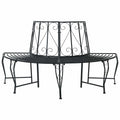 vidaXL Ławka Drzewna 4-Liczba miejsc 160 x 80 x 89 cm Stal Czarny