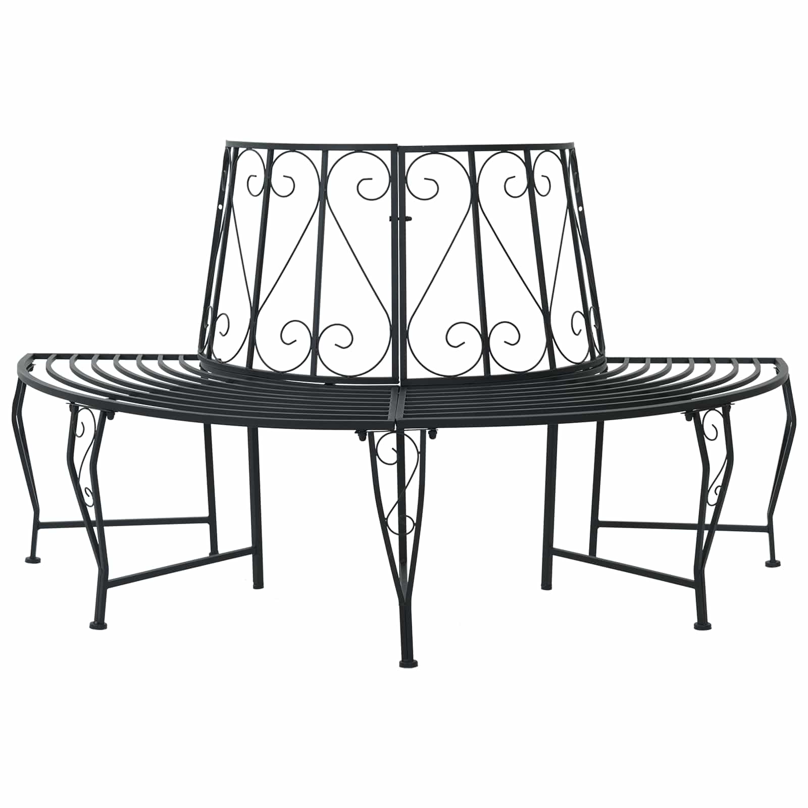 vidaXL Ławka Drzewna 4-Liczba miejsc 160 x 80 x 89 cm Stal Czarny