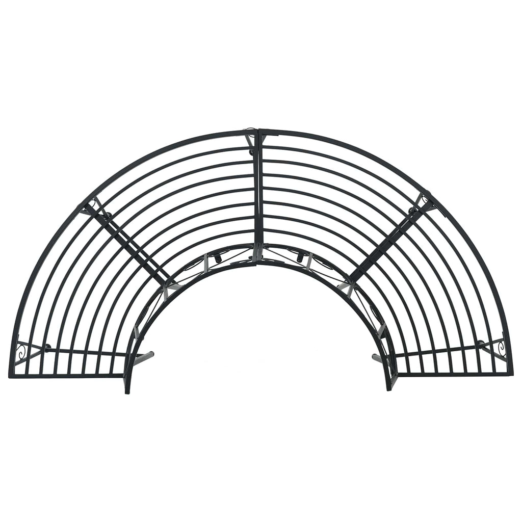 vidaXL Ławka Drzewna 4-Liczba miejsc 160 x 80 x 89 cm Stal Czarny