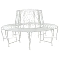 vidaXL Ławka Drzewna 8-Liczba miejsc Ø 160 x 89 cm Stal Antyczna biel