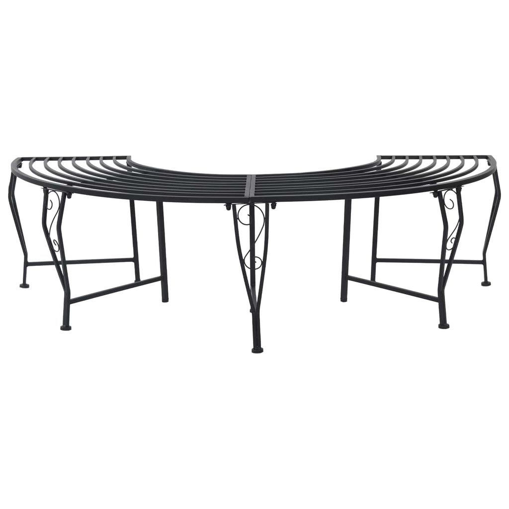 vidaXL Ławka Drzewna 4-Liczba miejsc 160 x 80 x 44 cm Stal Czarny
