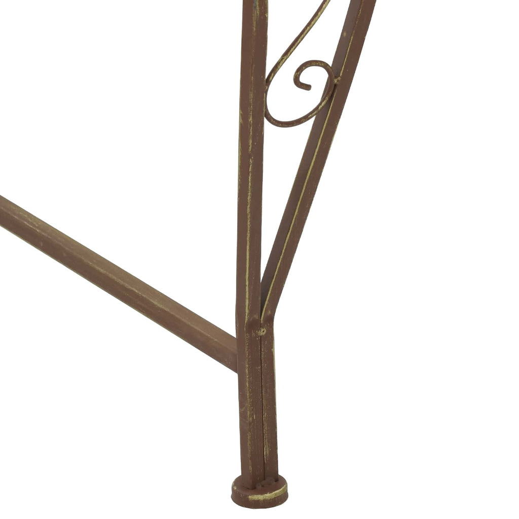 vidaXL Ławka Drzewna 8-Liczba miejsc Ø 160 x 44 cm Stal Antyk Brązowy