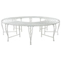 vidaXL Ławka Drzewna 8-Liczba miejsc Ø 160 x 44 cm Stal Antyczna biel
