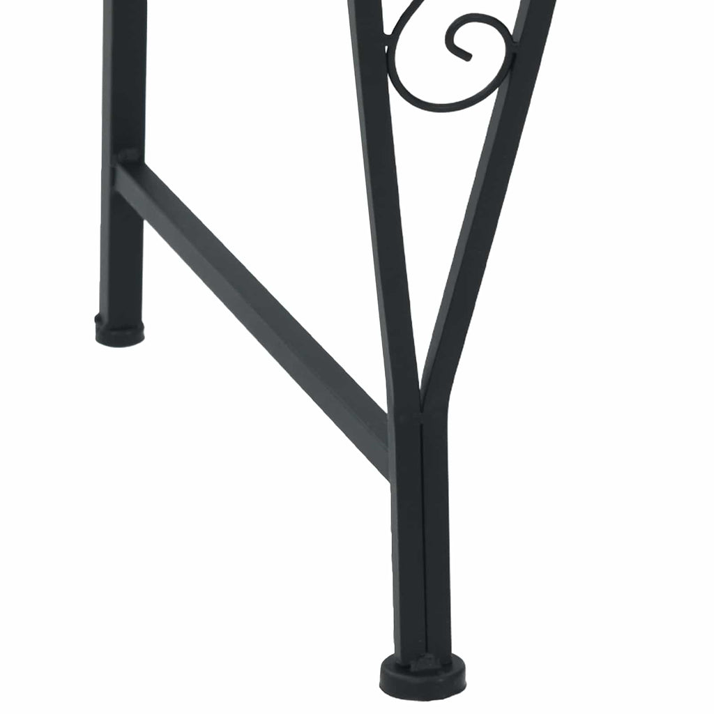 vidaXL Ławka Drzewna 8-Liczba miejsc Ø 160 x 89 cm Stal Czarny Okrągły