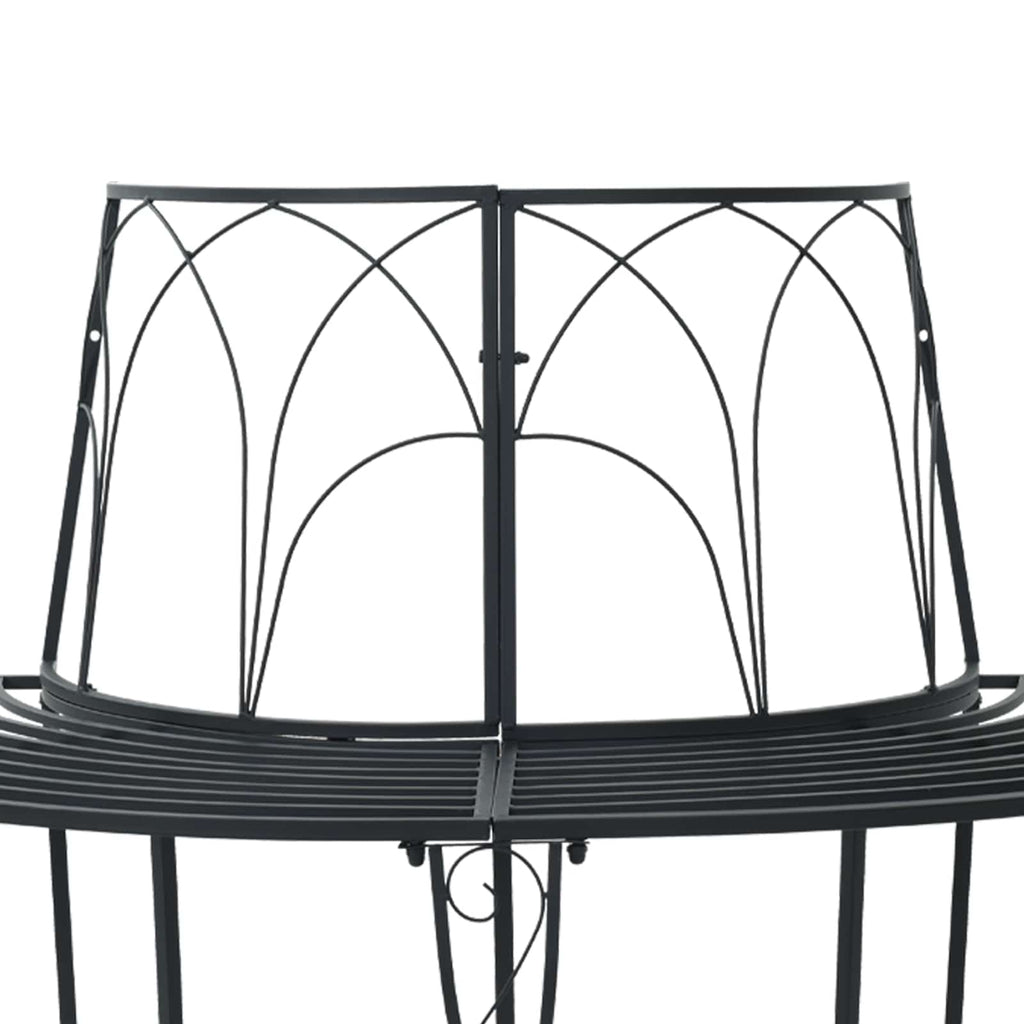 vidaXL Ławka Drzewna 4-Liczba miejsc 160 x 80 x 89 cm Stal Czarny