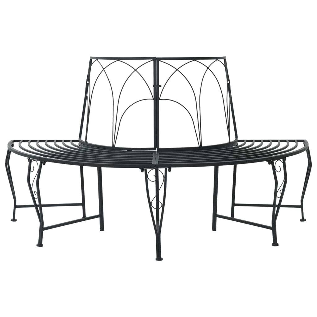 vidaXL Ławka Drzewna 4-Liczba miejsc 160 x 80 x 89 cm Stal Czarny