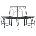 vidaXL Ławka Drzewna 4-Liczba miejsc 160 x 80 x 89 cm Stal Czarny