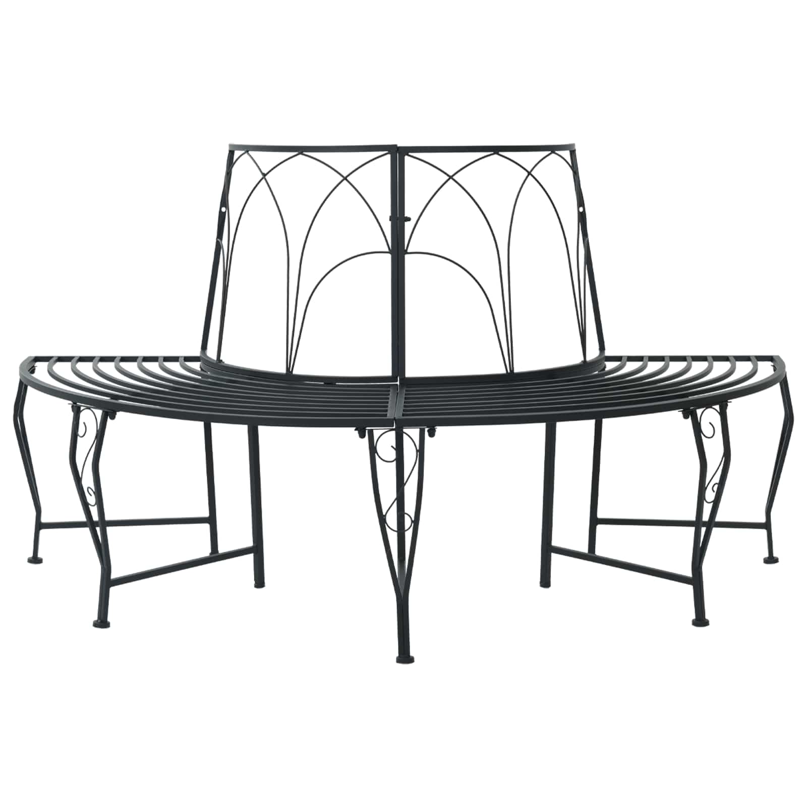 vidaXL Ławka Drzewna 4-Liczba miejsc 160 x 80 x 89 cm Stal Czarny